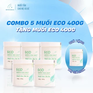 Combo 5 lọ muối tắm bé thảo dược Eco Sinh Dược 400g tặng 1 muối thảo dược Eco Sinh Dược 400g