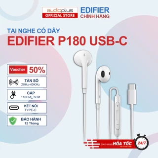 Tai nghe có dây EDIFIER P180 USB-C - Có mic đàm thoại, có chỉnh volume - Chính hãng - BH 12T 1 đổi 1