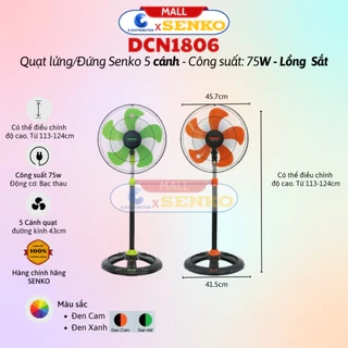 Quạt đứng 4,5 tấc Senko DCN1806 - Công suất 75W - Màu ngẫu nhiên - Hàng Chính Hãng