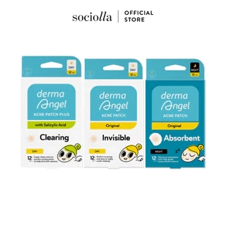 Combo 3 Miếng Dán Mụn - Derma Angel Acne Patch Day 12, Night 12, Salicylic Acid Day 12
