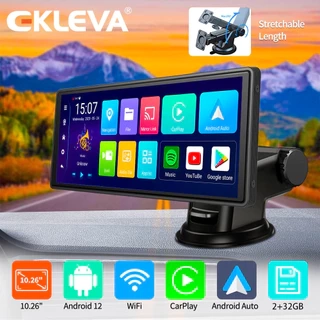 Ekleva 10.26 Inch Dash Cam Android 12 2 + 32GB 5G WiFi Xe DVR 8 Core GPS FM Aux Có Đĩa U Gương Chiếu Hậu 5.1 Cuộc Gọi Điện Thoại Bluetooth Gắn Đặc Biệt