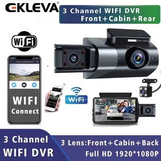 Ekleva WiFi Xe Dashcam HD 1080P Cam Hộp Đen 3 Kênh Dvr Với WiFi Đỗ Xe Video Đảo Chiều Hình Ảnh Camera Ô Tô Đầu Ghi Video