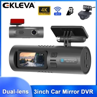Elkeva 1,47 inch Mini dash cam Đầu Ghi Xe Hơi HD 4K WiFi Tầm Nhìn Ban Đêm Gương Chiếu Hậu Ô Tô Góc Rộng 150 Độ Ống Kính Kép Camera Chiếu Hậu