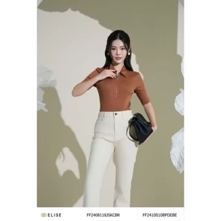 Body suit nâu khóa trước thiết kế Elise FF2408118JSKCBR