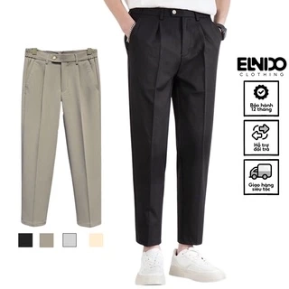 Quần âu nam ống xuông cạp chun co giãn ELNIDO kiểu dáng hàn quốc