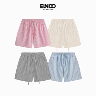 Quần Short Đùi Kẻ Sọc Chất Liệu Vải Oxford ELNIDO Form Unisex Trên Gối ELND01