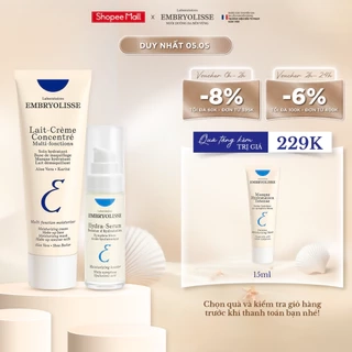 Bộ đôi Serum Double HA 30ml và Sữa dưỡng ẩm siêu phục hồi Embryolisse (30-75ml)