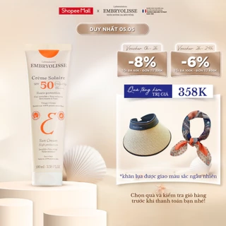 Kem Chống Nắng Hữu Cơ Thế Hệ Mới - Chống UV Phổ Rộng Và Ngăn Ngừa Lão Hóa Embryolisse Dành Cho Da Khô, Nhạy Cảm 100ml