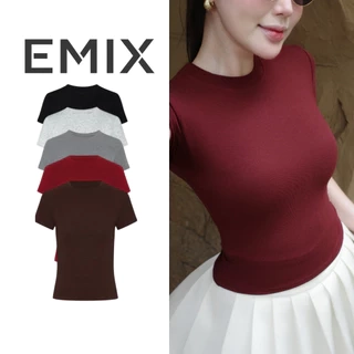 Áo thun nữ cổ tròn EMIX chất thun mềm, freesize dưới 56kg Aothun312
