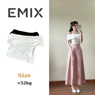 Áo trễ vai chất thun tăm zip co giãn EMIX Aotrevai211/p7k2