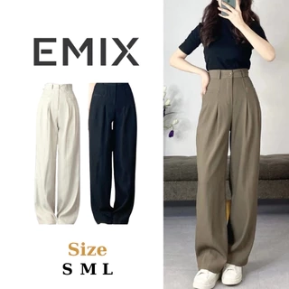 Quần công sở nữ ống suông túi ngang , chất chéo Ruby cao cấp EMIX Quansuong258/P1K10.11