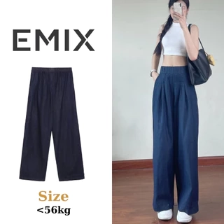 Quần jean giấy (quần giả bò) cạp chun ống suông rộng EMIX Quangiabo064/P6K4