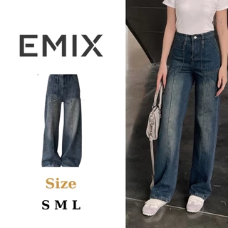 Quần jean nữ ống suông gân trước EMIX Quan9589/P13K27