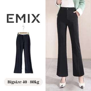 Quần ống loe công sở nữ EMIX cạp cao vải tuyết mưa mềm mịn Q2022/P0/K18