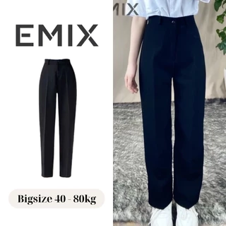 Quần tây công sở ống suông CẠP CAO EMIX dài 100cm ,vải tuyết mưa 0995/P2K7