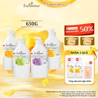 Sữa tắm trắng da hương nước hoa Pháp Enchanteur White 650g - Trắng mịn lưu hương với Kem sữa tươi & Niacinamide