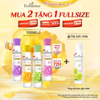 Combo 2 Xịt khử mùi Enchanteur khô thoáng 72 giờ, cảm giác tươi mát sảng khoái lâu dài 150ml