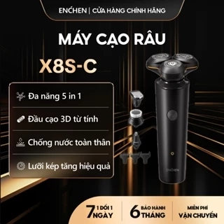 Máy cạo râu Enchen X8S-C đa năng 5 in 1, đầu nổi 3D lưỡi dao kép mỏng, chống nước IPX7 - BH 6 tháng