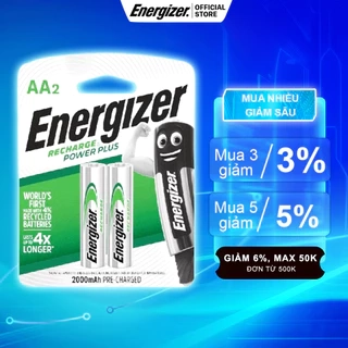 Pin sạc Energizer AA 2000mAh NH15 PP RP2  - vỉ 2 viên - Hàng chính hãng