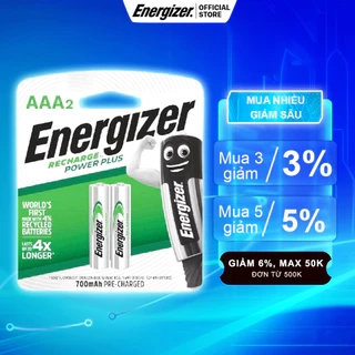 Pin sạc Energizer  Powerplus AAA 700mAh NH12 RP2 - vỉ 2 viên  - Hàng chính hãng