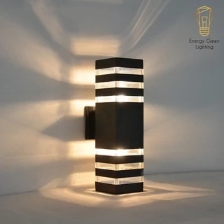 Đèn tường Atimol 2 Đầu Đui Energy Green Lighting E27 3358/2 Decor Vintage trụ cổng cột nhà chiếu sáng 3 Vạch Kẻ Mỗi Đầu