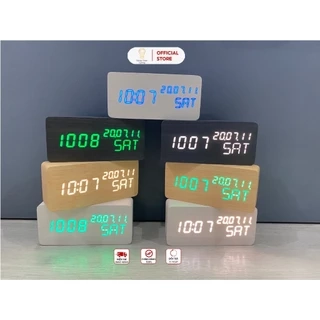 Đồng Hồ Gỗ Led Energy Green Lighting Hình Chữ Nhật DH-92 Hiển Thị Ngày Tháng Nhiệt Độ Cùng Lúc - Tặng pin - BH 1 Năm