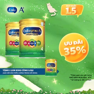 Bộ 2 lon Sữa bột Enfagrow A+ Neuropro 4 - FL HMO Vị Nhạt Dễ Uống- 1.7kg