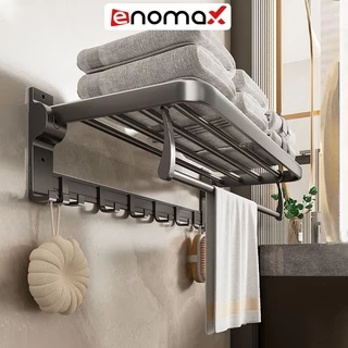 Kệ nhà tắm Enomax treo khăn phòng tắm dán tường. Nhôm hàng không cao cấp, dày dặn, chống gỉ. Bảo Hành 10 Năm (Eno 0134)