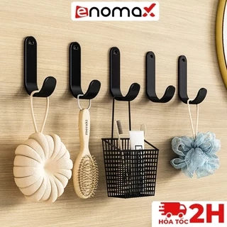 Móc treo đồ dán tường Enomax chịu lực 10kg, chất liệu Thép Carbon, tặng kèm keo dán 6g ( Eno-0122)