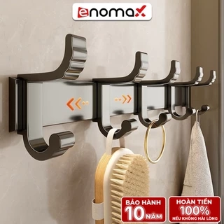 Móc treo quần áo dán tường Enomax đa năng chịu lực, chất liệu nhôm hàng không chống gỉ, tặng kèm keo dán 12g (Eno 0176)
