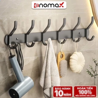Móc treo quần áo Enomax gắn tường siêu dính chịu lực 50KG, Thép Carbon cao cấp chống gỉ, tặng keo dán, ốc vít.