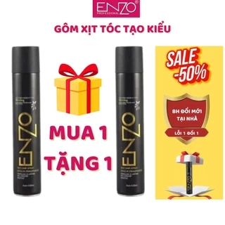 Gôm xịt tóc nam nữ ENZO 420ML tạo kiểu giữ nếp tóc lâu hương thơm dịu nhẹ, an toàn cho tóc