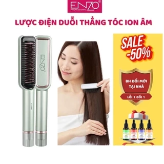 Lược điện ENZO 4113 duỗi tóc thẳng ion âm bảo vệ tóc suôn mượt-tạo kiểu chuyên nghiệp BH 5 NĂM