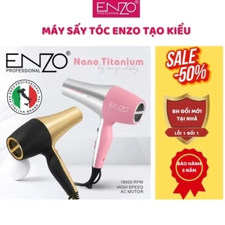 Máy sấy tóc ENZO công suất lớn, 2 chiều nóng lạnh, công nghệ ion âm giúp tóc bóng mượt, BH 5 Năm