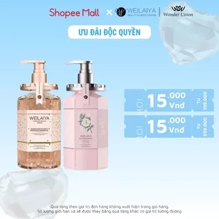 Sữa tắm Weilaiya trắng da cánh hoa hồng Damask - Hoa trà Nhật Bản 450ml