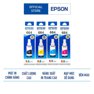 Mực Máy In Chính Hãng Epson T664 Dùng Cho Máy L310/L360/L1300/L120/L121/L1300... Giúp Chất Lượng Hình In Sống Động