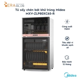 Tủ sấy chén bát khử trùng Midea MXV-ZLP80XC65-R - Hàng chính hãng