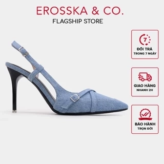Erosska - Giày cao gót nữ mũi nhọn kiểu dáng cơ bản thanh lịch cao 9cm màu trắng - EP010