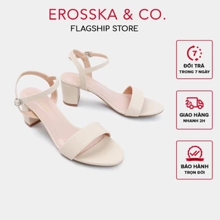 Erosska - Giày sandal nữ gót vuông thiết kế thanh lịch công sở màu kem - EB067