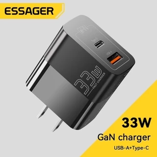 Củ sạc nhanh ESSAGER nhiều cổng USB C 33W thích hợp cho iP 14 13 12 11 Pro Max XS 8 Plus iPd Pro Air Mini