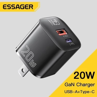 Cục sạc nhanh ESSAGER 20W USB Type C QC 3.0 thích hợp cho iP 14 13 12 11 Pro Max Mini Ipod