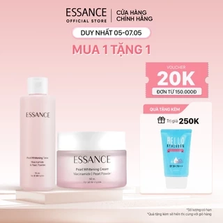 Bộ đôi cấp ẩm dưỡng trắng mềm mịn da trắng sáng rạng rỡ Essance Pearl Whitening