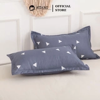 Vỏ gối nằm cotton ETAMI tam giác ghi 45x65 thiết kế mềm mịn