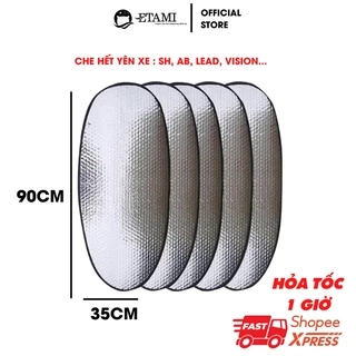 Tấm che nắng yên xe máy 80cm x 35cm cách nhiệt chống nắng nóng bỏng mông miếng che nắng yên xe máy tráng bạc dày - ETAMI