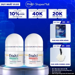 Combo 2 Lăn Khử Mùi Ngăn Mồ Hôi Etiaxil 15ml