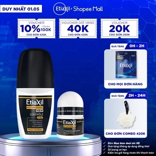 Combo Lăn Khử Mùi Hàng Ngày Etiaxil 50ml và Lăn Khử Mùi Ngăn Mồ Hôi Etiaxil 15ml