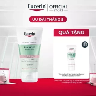 Gel rửa mặt cho da mụn Eucerin 3X Treatment Gel To Foam Cleanser 150ml
