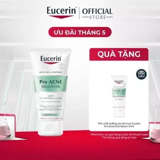 Sữa rửa mặt dạng bọt sạch sâu cho da nhờn Eucerin Pro Acne Cleansing Foam 50g
