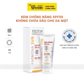Kem Chống Nắng SPF50 Không Chứa Dầu Cho Da Mặt Farmona Sun 50ml Bảo Vệ Da, Chặn Tia UVA/UVB Hiệu Quả EUPC STORE