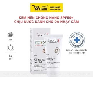 Kem Nền Chống Nắng Ziaja Med 50ml SPF50+ Phổ Hấp Thụ Bức Xạ Rộng, Chịu Nước Dành Cho Da Nhạy Cảm EUPC STORE